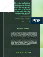 Green Marketing: Consumer Attitude Towards Eco-Friendly Products and Purchase Intention in Fast Moving Consumer Goods