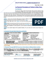 Guidelines Regarding Payment Procedures of Tuition & Other Fees