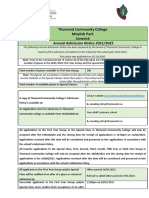 Thomond Community College Annual Admissions Notice 2021 2022