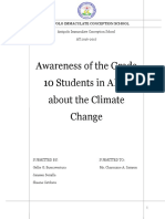 Awareness of The Grade 10 Students in AICS About The Climate Change