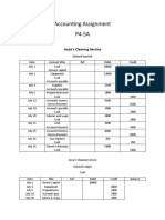 Accounting Assignment P4-5A: Anya's Cleaning Service