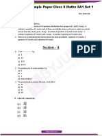 Section - A: CBSE Sample Paper Class 6 Maths SA1 Set 1