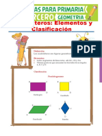 Elementos y Clasificación de Cuadriláteros para Tercero de Primaria