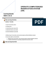 Lesson - 9 - Week - 9 - OPERATE COMPUTERIZED RESERVATION SYSTEM (OR)