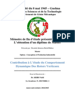 Contribution À L'étude Du Comportement Dynamique Des Rotors Verticaux PDF