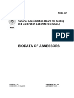 Biodata of Assessors: National Accreditation Board For Testing and Calibration Laboratories (NABL)