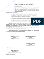 Special Power of Attorney: CASISON of Legal Age, Filipino Citizen, and Resident of Zone 2, Brgy Kisolon, Bukidnon, Do