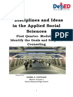 Disciplines and Ideas in The Applied Social Sciences: First Quarter-Module 1: Identify The Goals and Scope of Counseling