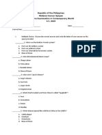 Republic of The Philippines Malama Conner Apayao Midterm Examination in Contemporary World S.Y. 2019