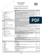 Budget of Work in Art 5: Don Severofelismino Elementary School