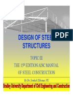 Design of Steel Structures: Topic Iii THE 15 Edition Aisc Manual of Steel Construction