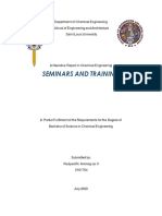 Chemical Engineering Seminars and Training Narrative Report