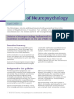 DON Guidelines On The Use of Tele-Neuropsychology (April 2020)