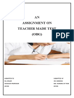 AN Assignment On Teacher Made Test (OBG)