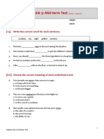 Subject Link 3: Mid-Term Test: (1-5) Write The Correct Word For Each Sentence