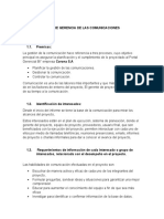 El Plan de Gerencia de Las Comunicaciones