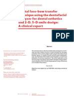 Digital Face Bow Transfer Technique Using The Dentofacial Analyzer For Dental Esthetics and 2 D 3 D Smile Design A Clinical Report