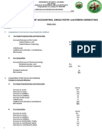 Cash and Accrual Basis of Accounting, Single Entry and Error Correction