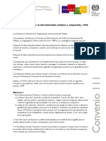 C111 Convenio Sobre La Discriminación Empleo y Ocupación PDF