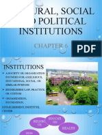 Cultural, Social and Political Institutions