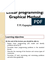 Linear Programming: Graphical Method: F. M. Kapepiso