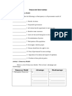 Democratic Interventions: Activity 1: Democracy Models