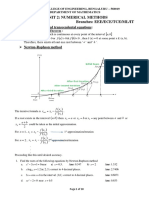 Unit 2: Numerical Methods Branches: EEE/ECE/TCE/ML/IT: Solution of Algebraic and Transcendental Equations