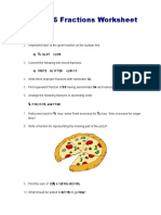 Fractions Worksheet Class 6