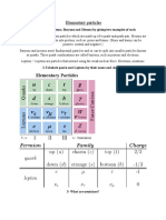 Elementary Particles: 1-Differentiate Leptons, Baryons and Mesons by Giving Two Examples of Each