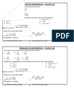 Trabalho de Matemática 9 Ano