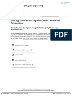 Shaking Table Tests of Lightly RC Walls Numerical Simulations