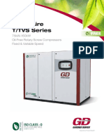 Enviroaire T/Tvs Series: 75Kw-160Kw Oil-Free Rotary Screw Compressors Fixed & Variable Speed