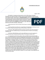 Comunicado de Canje de Deuda y Acuerdo Con Bonistas