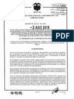 Decreto 1370 de 2018 Limites Exp. Campos Electromagneticos