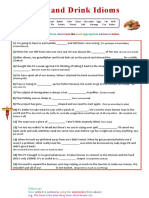 Food and Drink Idioms: Insert Into Below