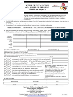 Notice of Installation of A Boiler or Pressure VESSEL (An "Object")