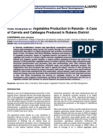 Risk Analysis of Vegetables Production in Rwanda - A Case of Carrots and Cabbages Produced in Rubavu District