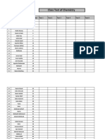 Class Test of Chemistry: S# Name of Students Roll Number Test 1 Test 2 Test 3 Test 4 Test 5 Test 6