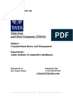 Project Report On: Tata Iron and Steel Company (TISCO)