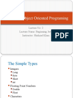 Object Oriented Programing Lecture No 1