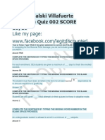 Euthenics Quiz 002 SCORE 10 - 10