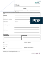 Reimbursement Form: To Be Completed by The Treating Physician