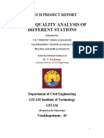 Water Quality Analysis of Different Stations: B. Tech Project Report