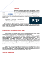 Insights For The Reporte R's Topics: Behavior Modification in The Classroom