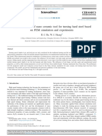 Tool Life Models of Nano Ceramic Tool For Turning Hard Steel Based On FEM Simulation and Experiments