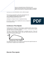 Continuous Time Signals: Amplitude, Shape, Phase, Frequency, Etc