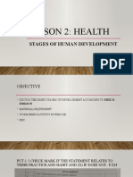 Lesson 2: Health: Stages of Human Development