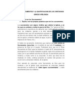 Los Sactamentos y La Santificacion de Los Cristianos