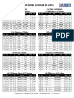 2020 NBA Playoffs First Round Schedule by SERIES