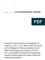 Code of Ethics For Professional Teachers